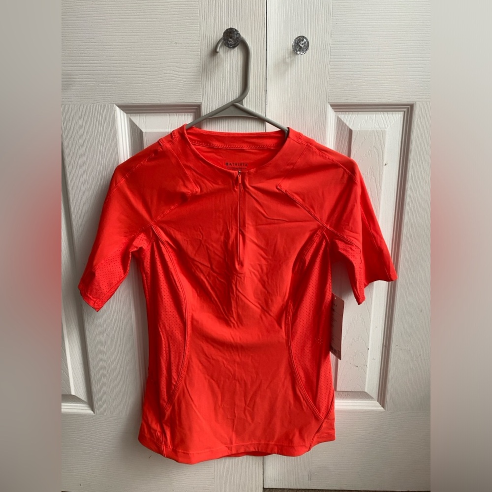 Athleta Bright Red Zip-Up Top